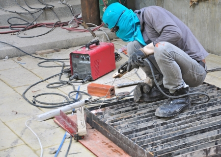 welder in construction site