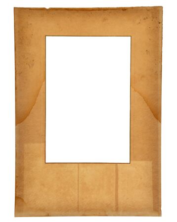 vintage photo frame on white backgroundの写真素材