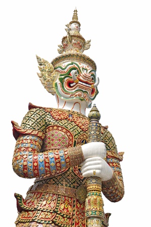 giant stands in the temple of the emerald buddha, Bangkok Thailand の写真素材