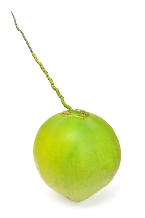 Green coconut Fruit isolated on white の写真素材