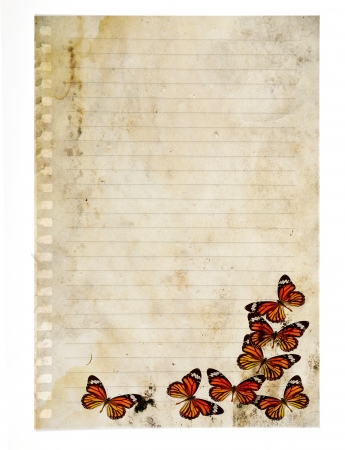 Notebook with Butterflyの写真素材