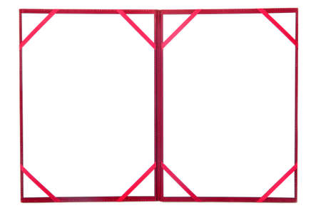 two page on red book report isolated on whiteの写真素材