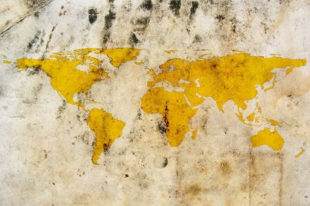 word map old paper の写真素材