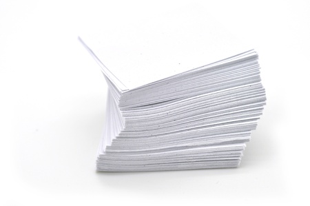 stack of white papers isolated on white background 