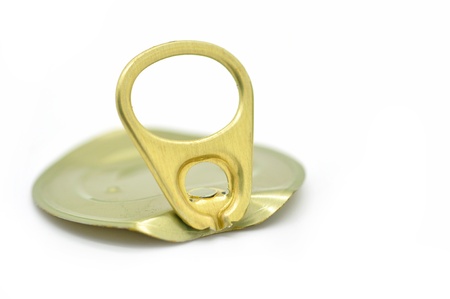 cap of tin can on a white background 