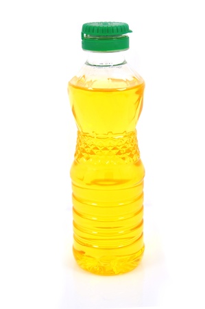 vegetable oil on white background の写真素材