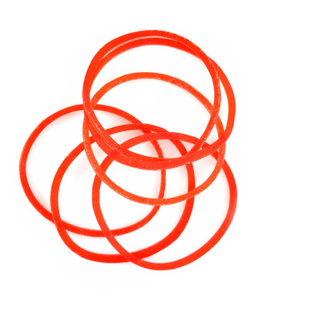 plastic band isolated on white backgroundの写真素材