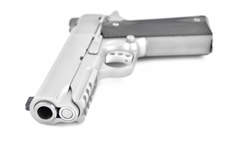 Semi-automatic gun isolated on white background