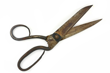 old tailor shears isolated on white background 