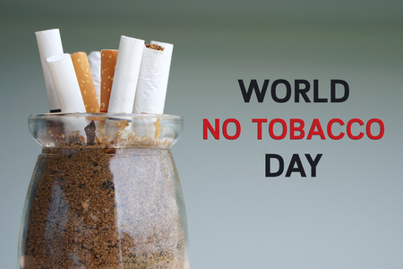 May 31st World No Tobacco Day, No Smoking Day, Stop Smoking Concept and Between tobacco and the health, choose health.の写真素材