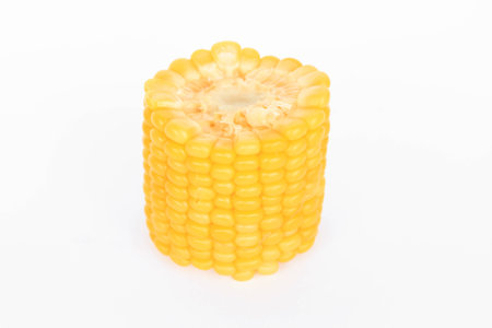 boil corn on white background