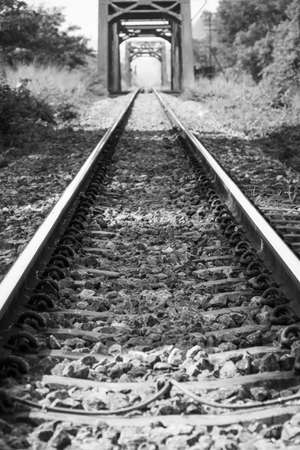 railway tracks close-upの写真素材