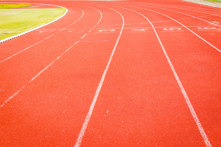 running track in the stadiumの写真素材