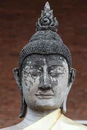 Head shot of buddha  statue, Thailand.の写真素材