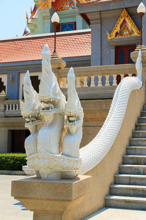 King of naga statue at Temple in Thailandの写真素材