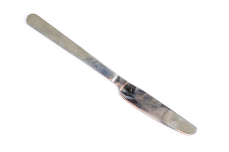 steel knife isolated on whiteの写真素材