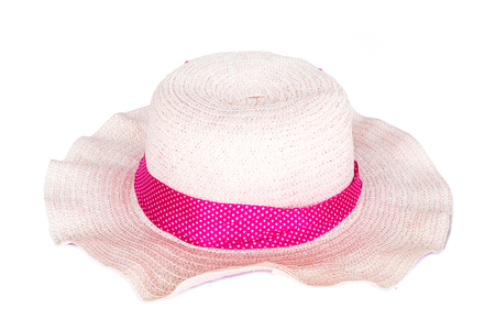 beach hat isolated on white background.の写真素材
