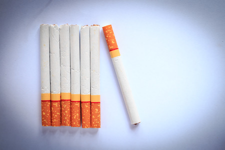 cigarette group on white backgroundの写真素材