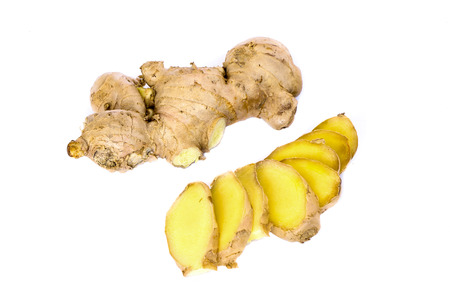 galangal slice isolated on white background