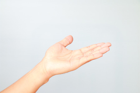Human hand isolated on white background