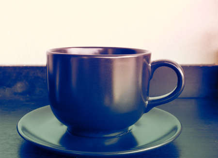 Cup of coffee on tableの写真素材