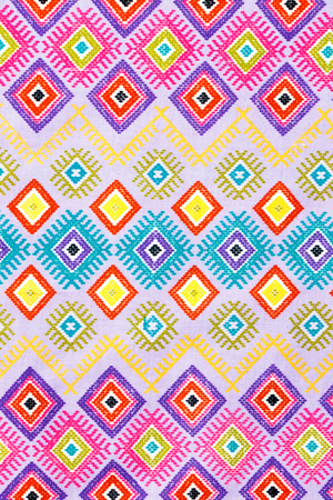 Texture of Thai silk pattern, Thailand textileの写真素材