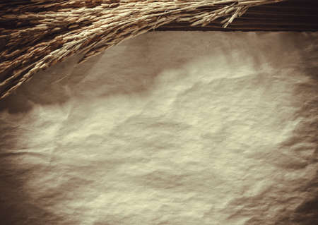 Blank paper on old wooden wall background for put your text.の写真素材