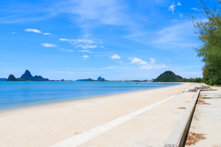 Blue-sky on the beach with sandの写真素材