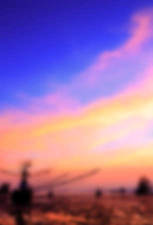 Blurred image of colorful sunset on the beach background.の写真素材