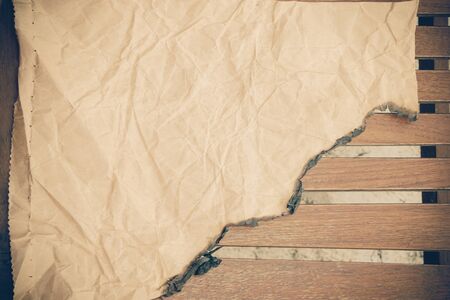 Paper on wooden for background, vintage styleの写真素材