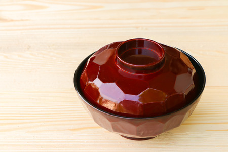 Brown bowl isolated on white backgroundの写真素材