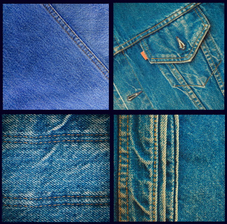 Denim pattern, Denim texture, Denim background, vintage denim, Group of denim.の写真素材