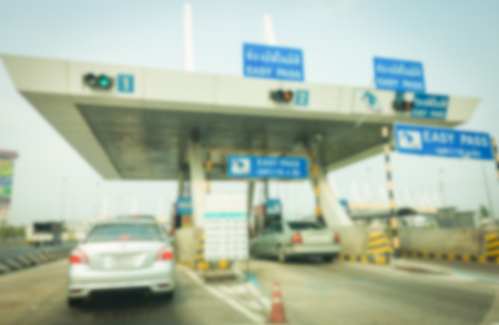 Abstract motion blurred of traffic at the road in Thailand.の写真素材