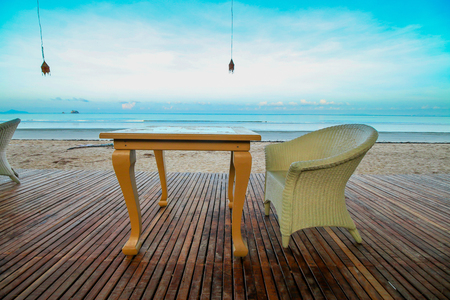 Chair for relax at resort on the beachの写真素材