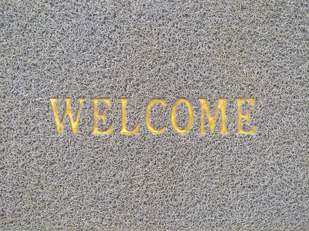 foot scraper with welcome texts texture backgroundの写真素材