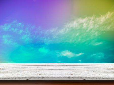 Blue sky and clouds with pastel filter
