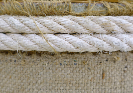 Close up rope texture background with sack