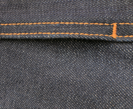 Close up blue denim jeans texture background with blank space