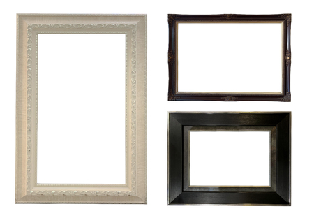 Close up vintage rust picture frame isolated on white backgroundの写真素材