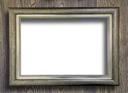 Close up vintage rust picture frame isolated on white backgroundの写真素材