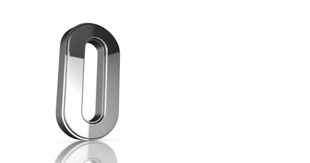 3d Chrome Number Collection - 0の写真素材