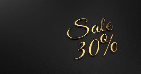 Luxury Design 3d Gold Sale on Black Leather - Promotion Sale