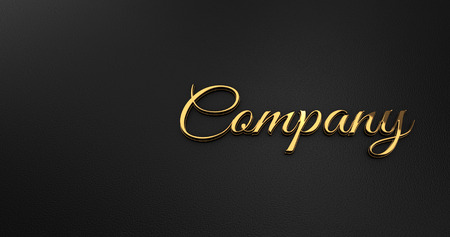 Luxury Design 3d Gold Company on Black Leather - Business Conceptの写真素材
