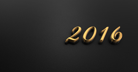 Luxury Design 3d Gold 2016 on Black Leather - Business Concept  Image ID:361992500