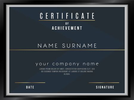 Vector Certificate Template with Premium Minimal Designのイラスト素材