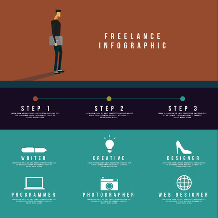 Freelancer Infographics Concept Designのイラスト素材