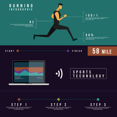 Running infographic Concept Designのイラスト素材