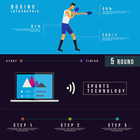 Boxing infographic Concept Designのイラスト素材