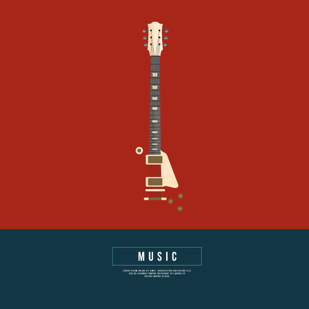 Graphic Design Musical on World off Concept - Guitar in Minimal Styleのイラスト素材