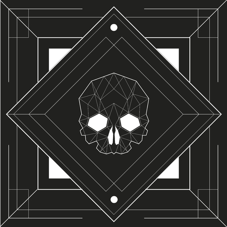 Skull Geometric Design, vectorのイラスト素材